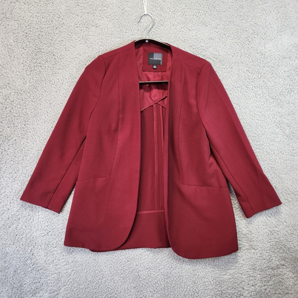 The Limited Women's Red Blazer Jacket Size S Open Front Unlined‎ Business Casual